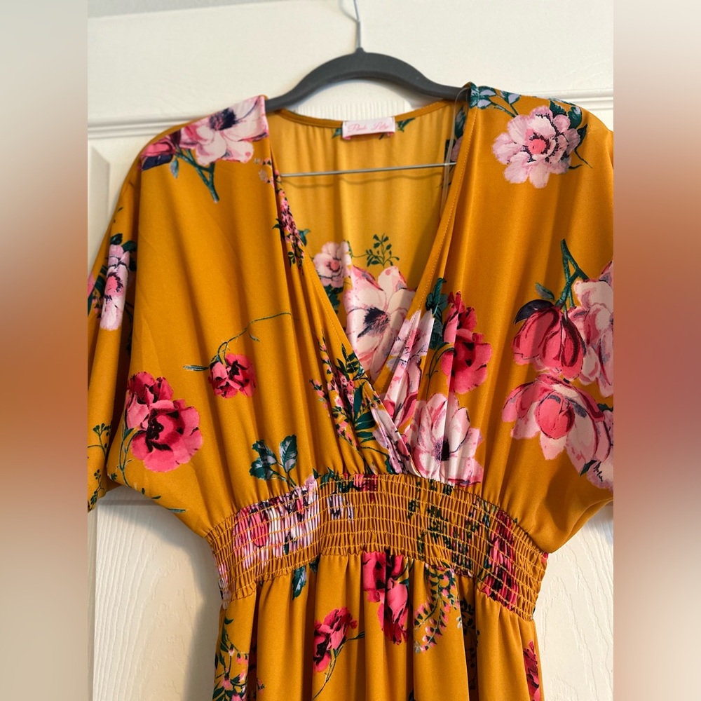 Pink Lily Floral Maxi - Picture 3 of 9